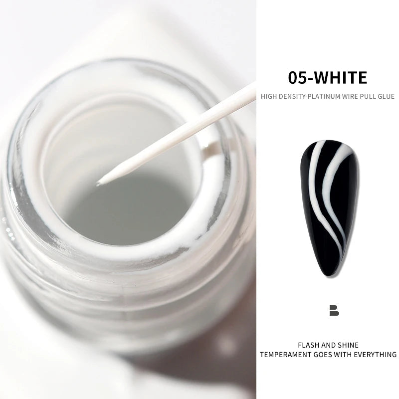 10ml Metallic Painting Gel Liner Nail Art 3D Mirror Chrome Effect Gel Silver/Gold/Rose Nail Polish Metal Painted Drawing Gel