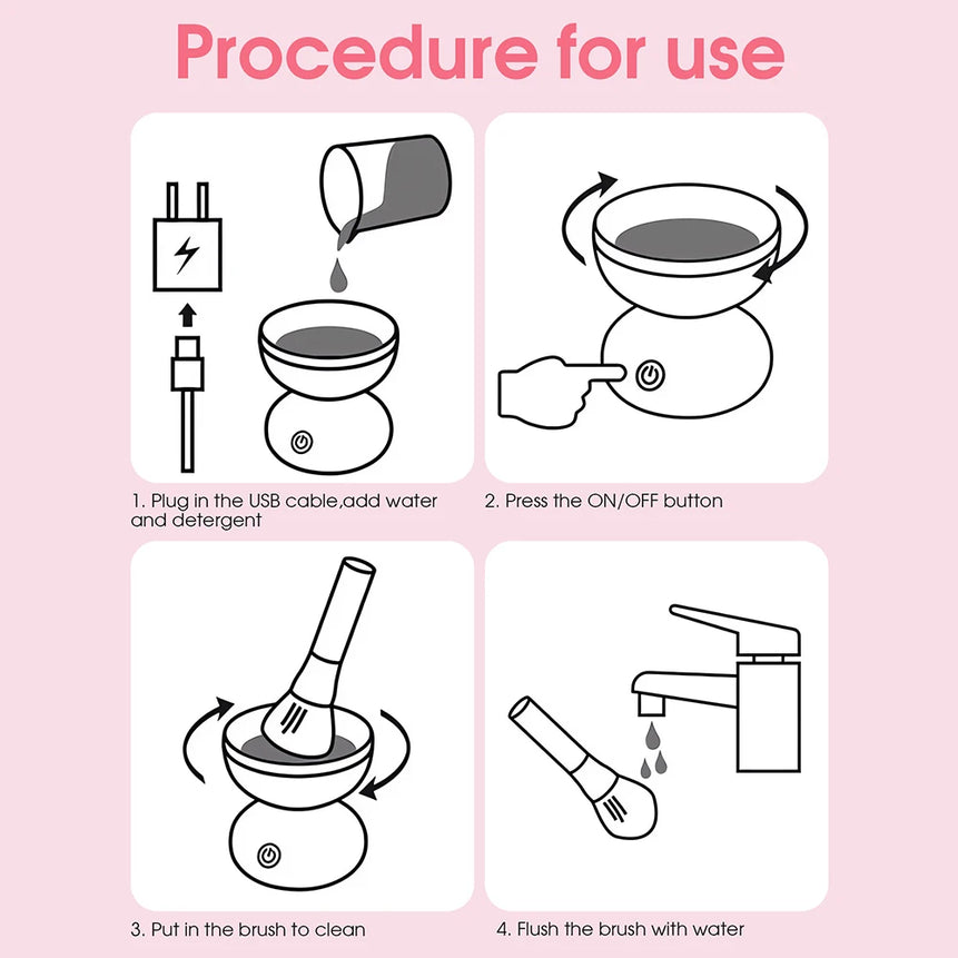 Makeup Brush Cleaning Tool Portable Electric Makeup Brush Cleaner Machine With USB Charging Automatic Cosmetic Brush
