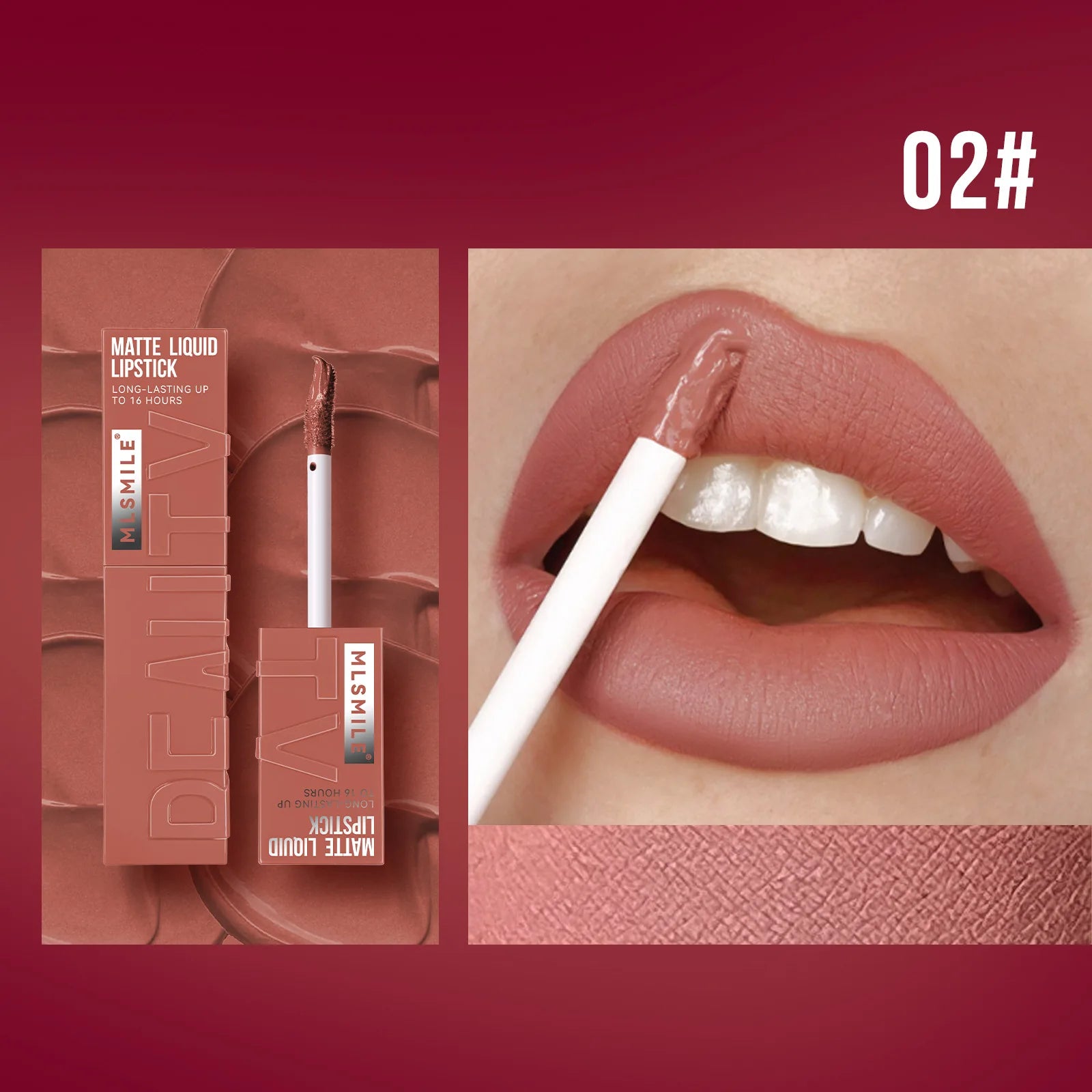 MLSMILE 6 Color Non-stick cup Velvet Satin Gloss Lip glaze Mist Liquid matte lipstick Waterproof long-lasting color liquid