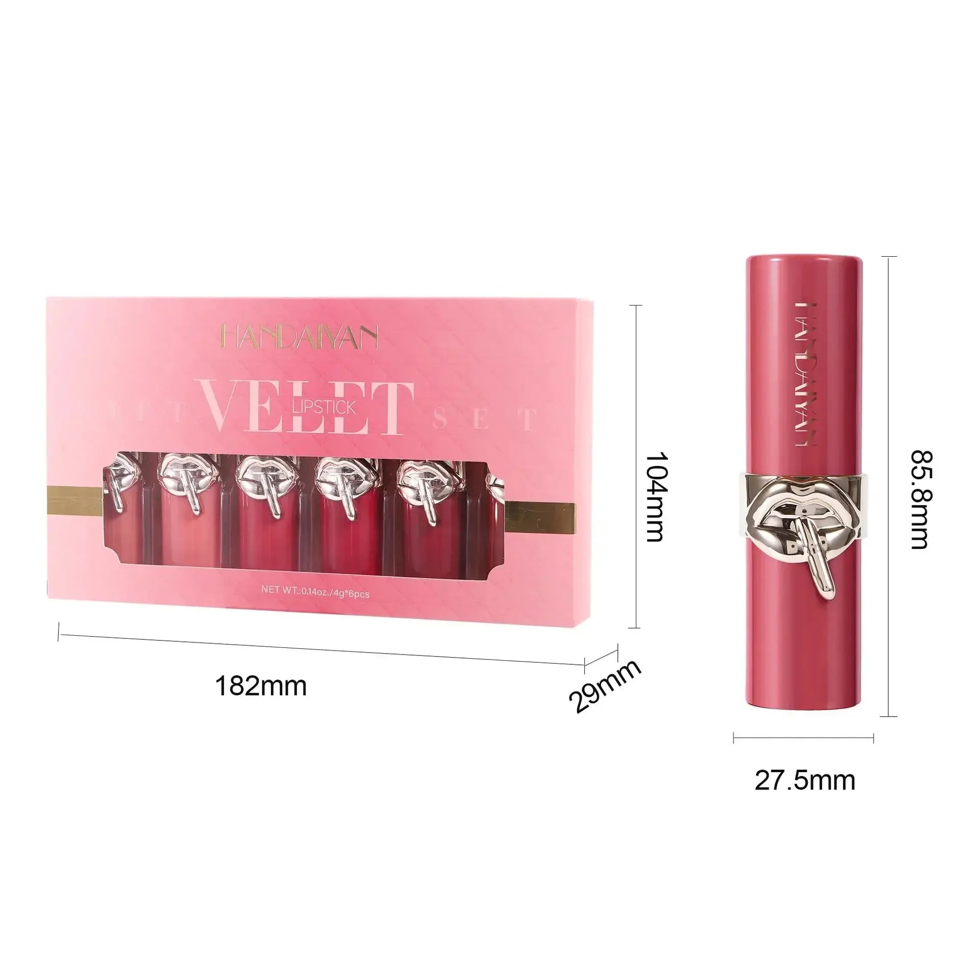 Waterproof Velvet Lipstick Set Matte High Pigment Long Lasting Moisturizing Non Fade Nude Red Lip Gloss Beauty Cosmetic