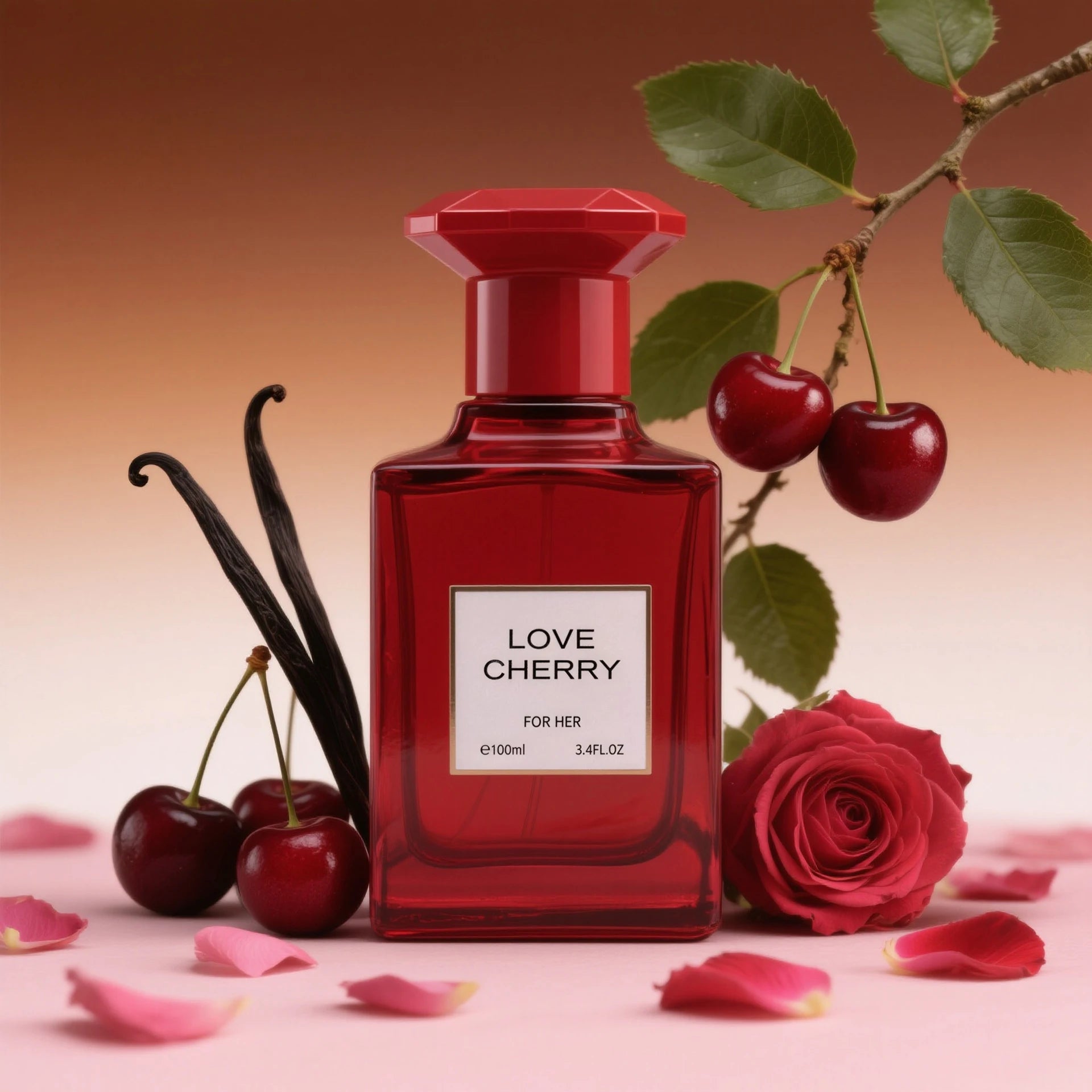 3.4 Oz Men's Eau De Toilette Spray - Men's Amber Spicy Perfume - With Black Cherry, Cherry Liqueur And Bitter Almond - Medium Pe