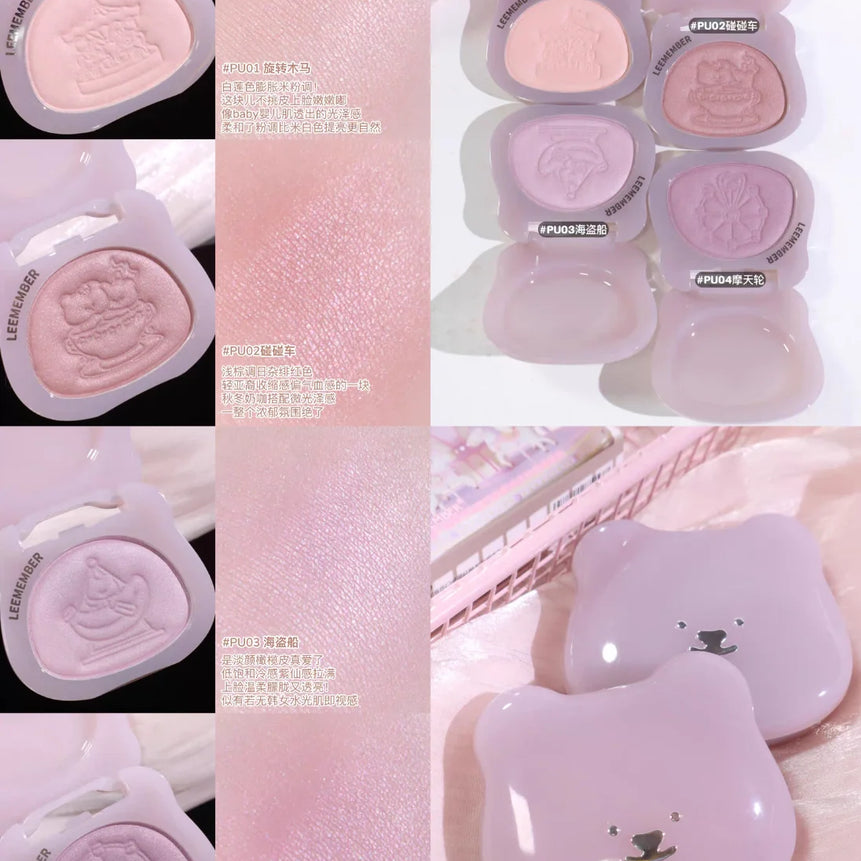 LEEMEMBER Satin Finish Multi Purpose Powder 5g Summer Edition Color Blush Monochrome Pearlescent Makeup Cosmetics