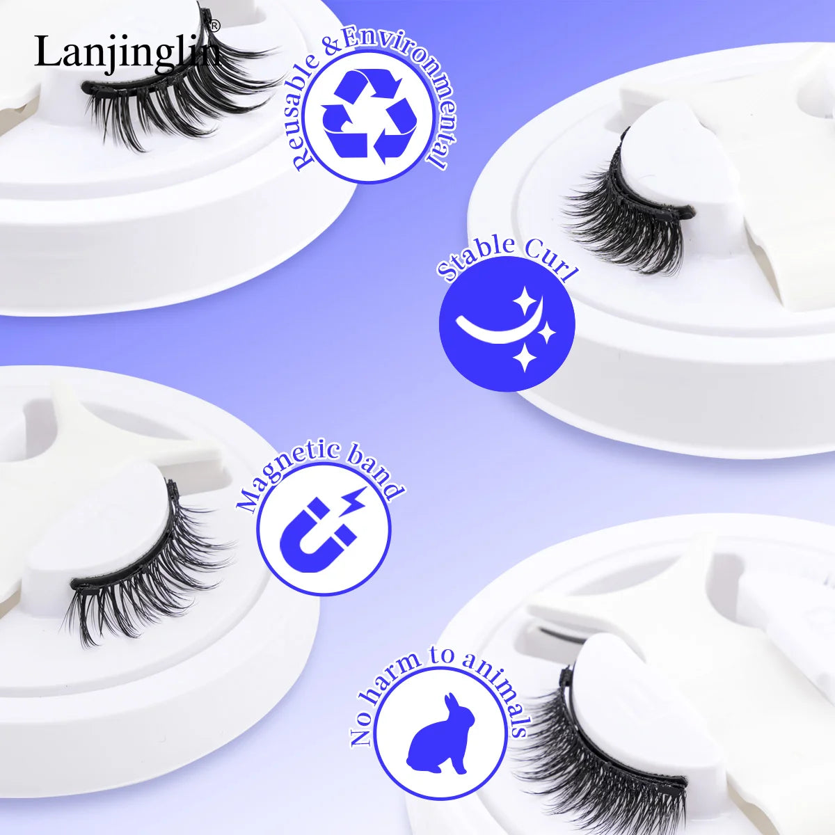 3D Magnetic False Eyelashes Tweezer Set Reusable Natural Eyelashes Mink False Lash Professional Eyelash Extension Makeup Tool
