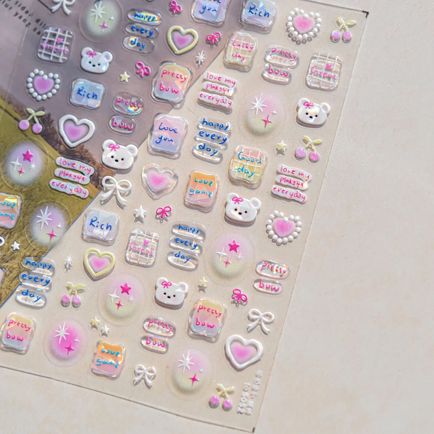 Colorful Water Bubble 5D Nail Art Stickers Goldfish Koi carp Dreamy Polarized Dreamlike Self Adhesive Delicate Manicure Decals