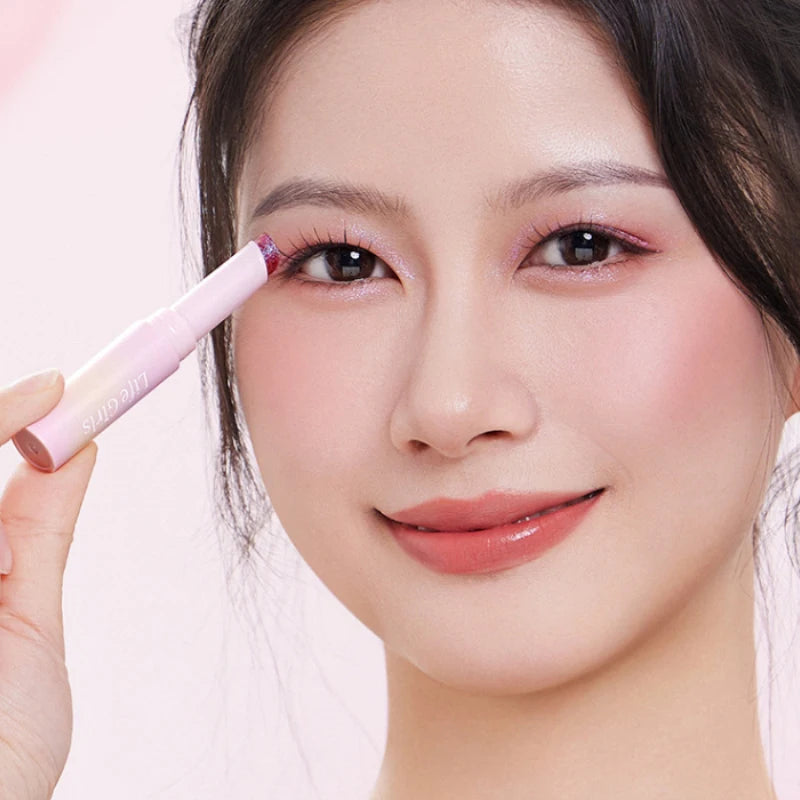 Water-Gel Eyeshadow Stick Is a Single-Swipe Makeup Highlighter Eyeshadow Stick with a Pearlescent Shimmer in Various Colors