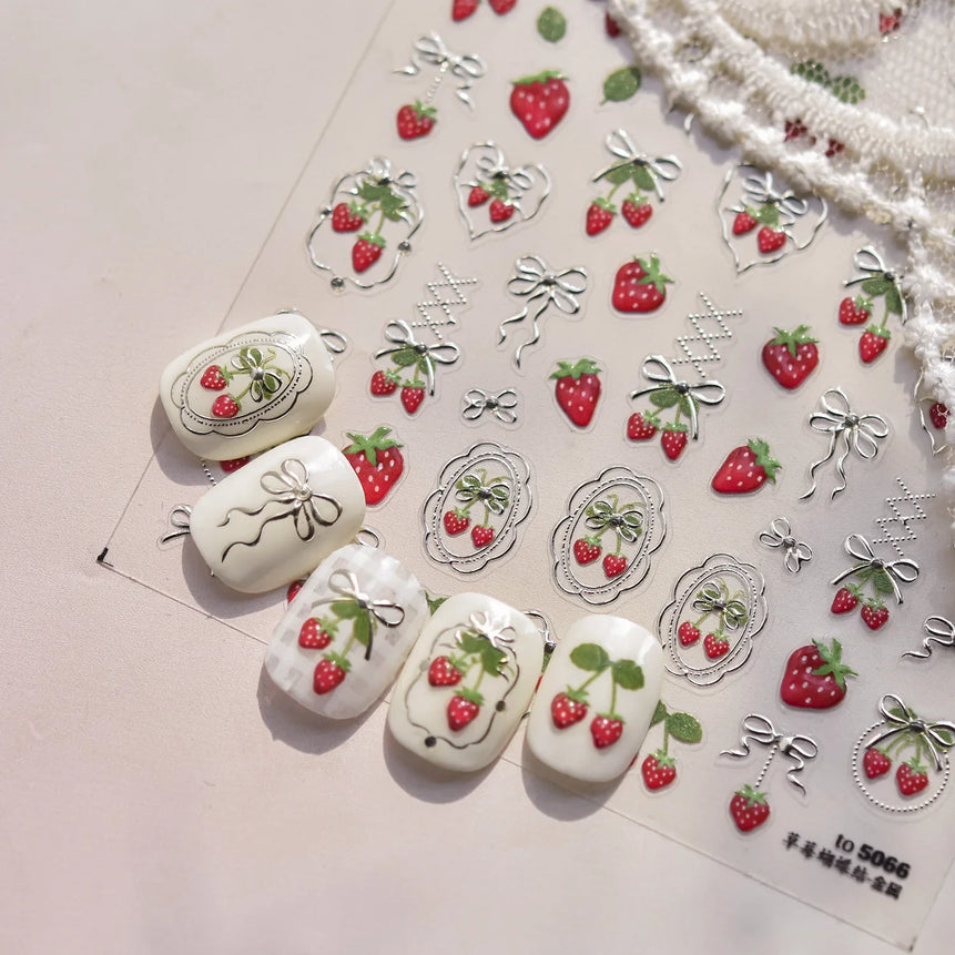 Colorful Water Bubble 5D Nail Art Stickers Goldfish Koi carp Dreamy Polarized Dreamlike Self Adhesive Delicate Manicure Decals