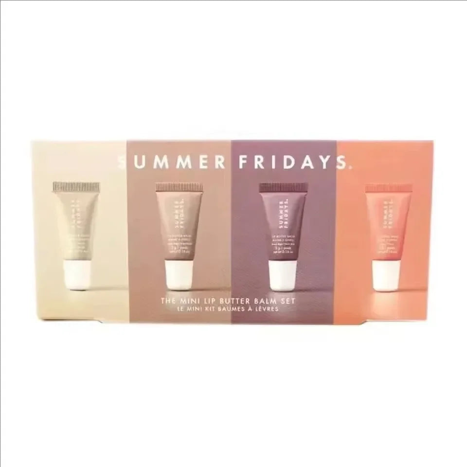Summer Friday's Vanilla Beige Lip Balm Moisturizing Transparent Lipstick Set Smooth Soft Tube Mirror Lip Gloss Lip Makeup