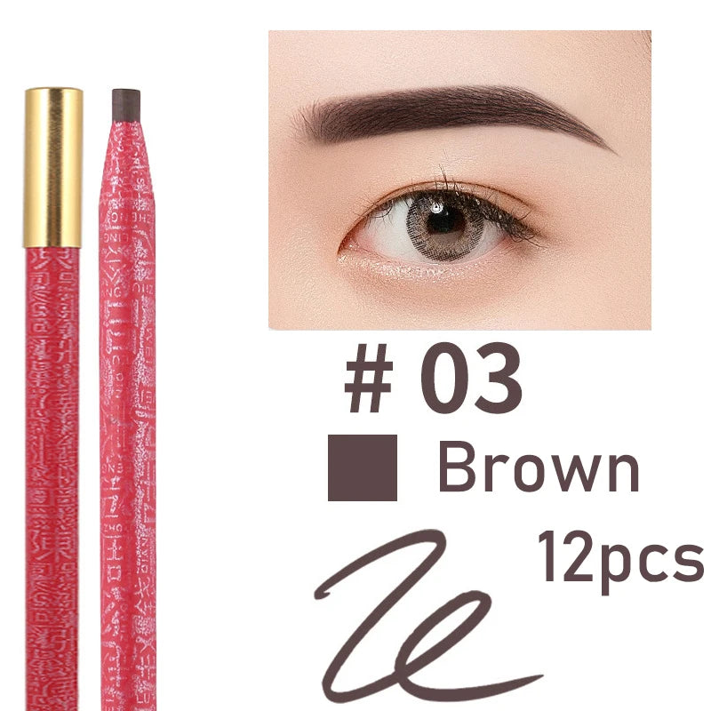 Waterproof Long Lasting Eyebrow Pencils Peel Off & Red Lip Pencil ，Eyebrow Tattoo Makeup Microblading Brow Pencil Makeup Tool