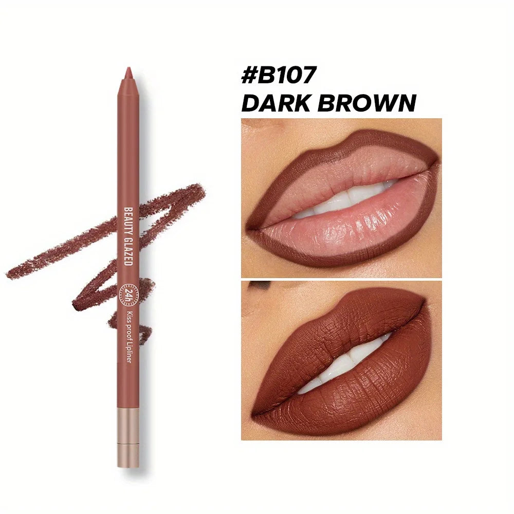 BEAUTY GLAZED 10 Color Lipliner High Pigment Matte Waterproof, Natural Shaping Lip Liner Lipstick Makeup