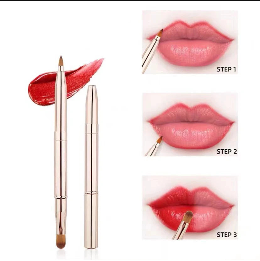 Lip Brush Telescopic Lip Brush Double Head Concealer Makeup Brush Lipstick Brush Portable Lip Brush Multi-function Makeup Tool