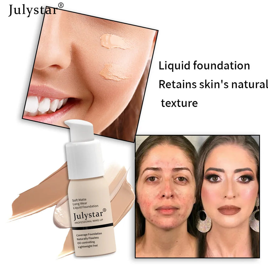 Julystar 10 Colours Matte Moisturising Finishing Foundation Waterproof Long Lasting No Makeup Removal Face Powder