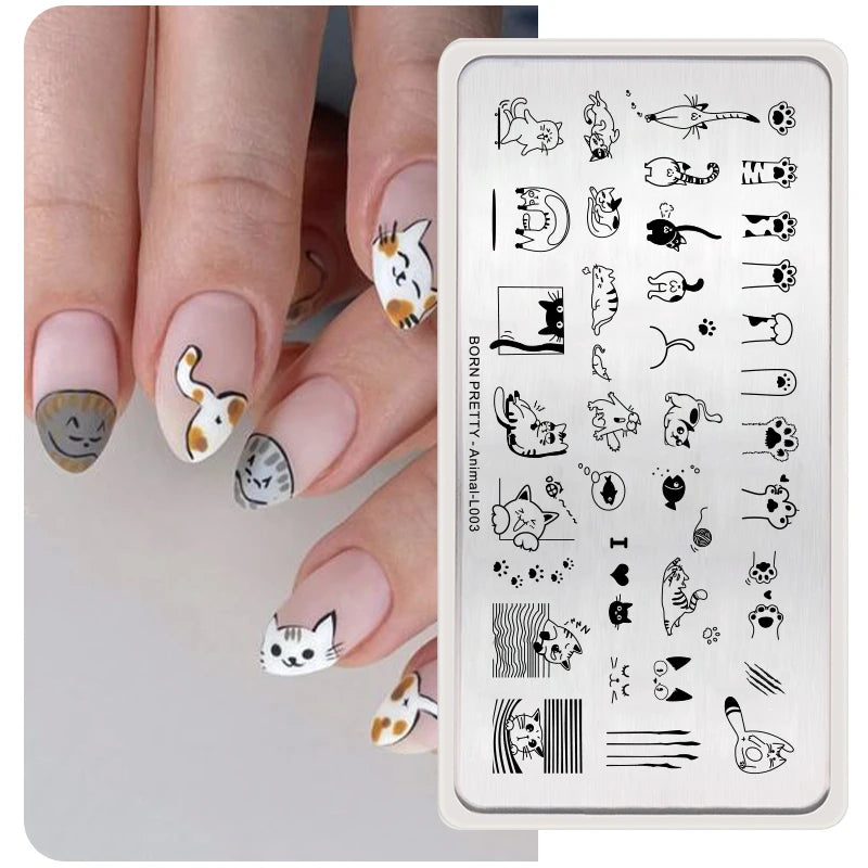 Stamping Plates Butterfly Necklace Floral Line Nail Art Templates Printing Image Manicure Tool