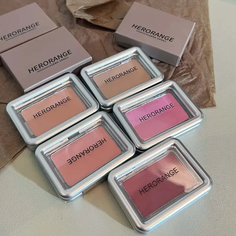 HERORANGE Atmospheric Single-color Blush Is Waterproof, Sweat-proof, Non-fading and Long-lasting. Five Colors Are Available.