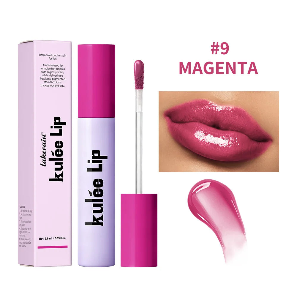 Staining Lip Oil Kulfée Lip Gloss Stain Two In One Long Lasting Deep Hydration Moisturizing Non Sticky Waterproof Lip Cosmetics