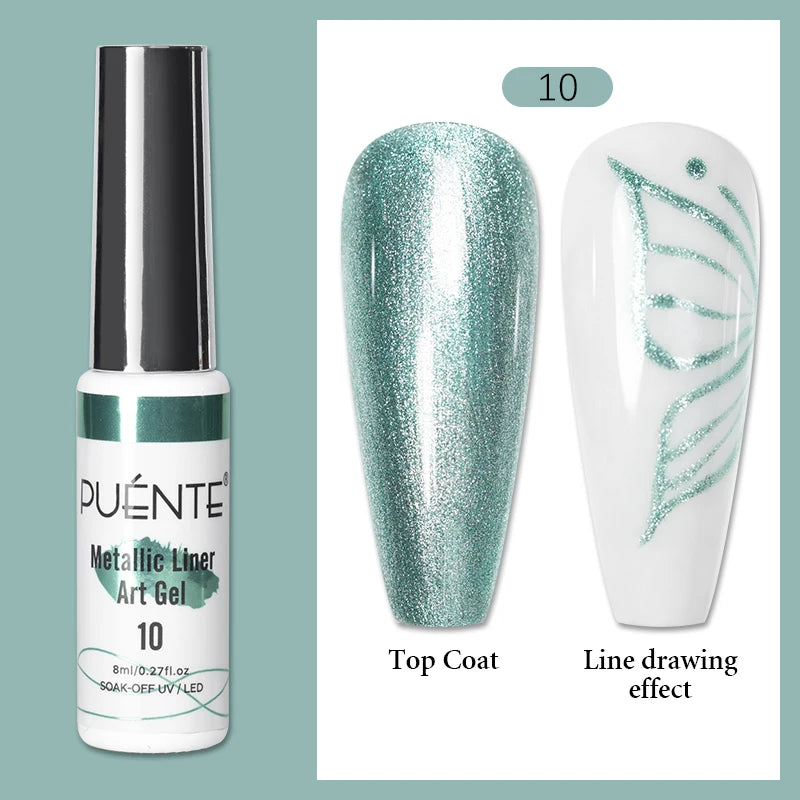 8ML Christmas Sparkling Reflective Diamond Glitter Liner Gel Nail Polish Soak Off UV Semi-Permanent Nail Art Varnish Manicure