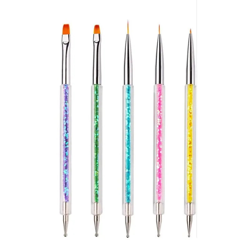 5Pcs Nails Art Dotting Pen Nails Brushes For Nails Art Accessories Tools Kits Nail Supplies For Professionals Manicure Set
