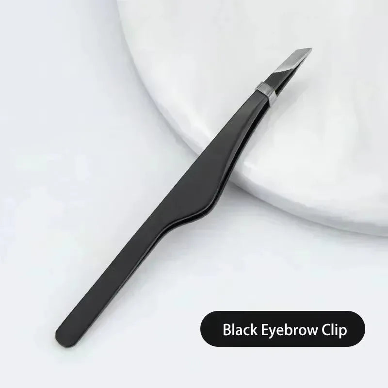 Hair Removal Tweezer Stainless Steel Eyebrow Tweezers Slant Tip for Eyelash Extensions Professional Precision Clip Makeup Tools