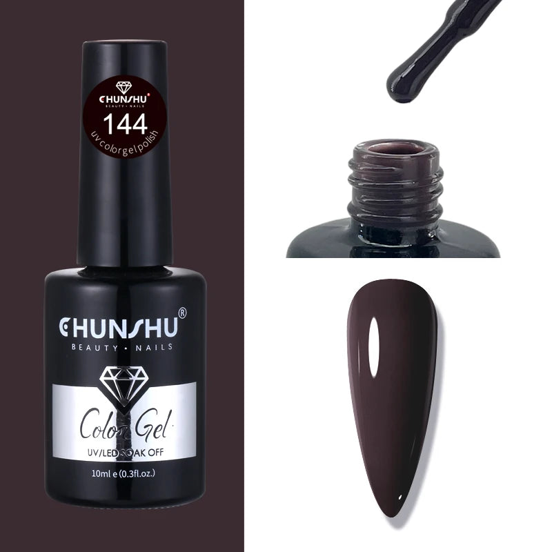 CHUNSHU 10ml Gel Nail Polish Soak Off Semi-Permanent Varnish Professional Salon UV LED Nails Art Gel No Smell All Seasons Colors