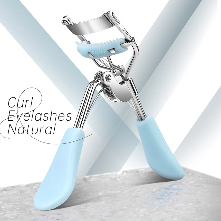 1 stainless steel eyelash curler with comb, lasting shaping big eyes, no harm to eyelashes, suitable for all eye types and eye e