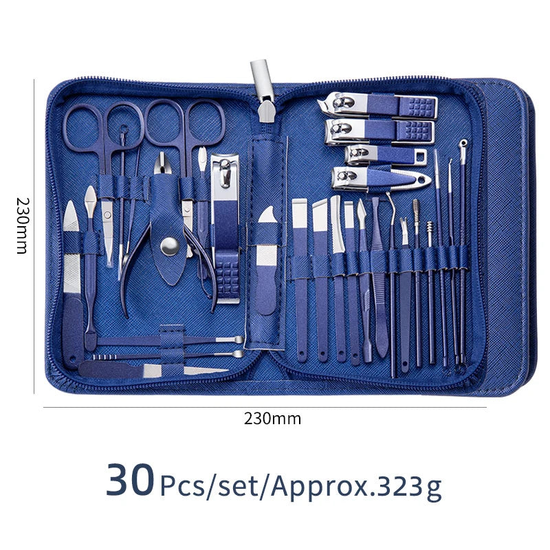 Nail Art Set Scissors Nail Clippers Set Stainless Steel Cutter Pedicure Beauty Manicure Kit with Travel Case Kit 9/18/26Pcs