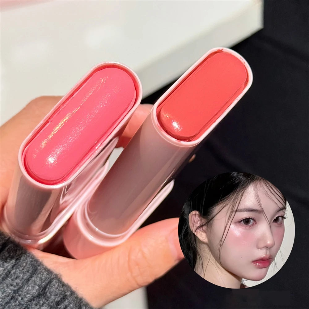 Monochrome Creamy Blush Makeup Multi Stick for Lip & Cheek Rouge Tint Moisturizer Pink Peach Cream Blusher Brightening Skin Tone