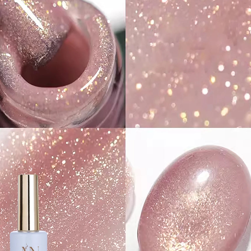MIANEL1-12pcs 12ML Pink Blue White Green Series With Explosive Glitter Gel Nail Polish, Popular Yun Brocade Diamond Gel Polish