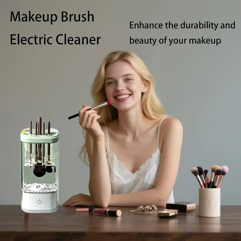Electric makeup brush cleaner, handheld automatic makeup brush cleaning tool, suitable for 3-4 brushes, thoroughly clean