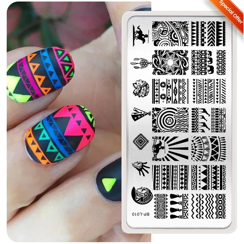 Stamping Plates Butterfly Necklace Floral Line Nail Art Templates Printing Image Manicure Tool