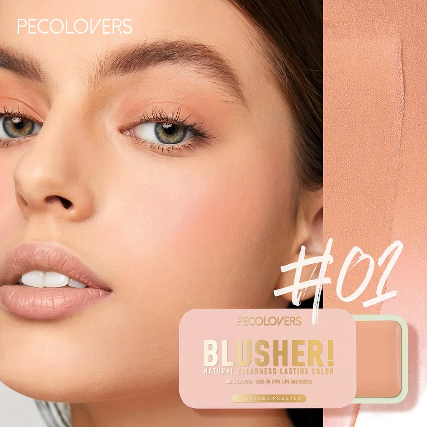 PECOLOVERS Waterproof Blush Cream - Long-Lasting, High Pigmentation for All Skin Tones, Natural Cheek & Face Rouge
