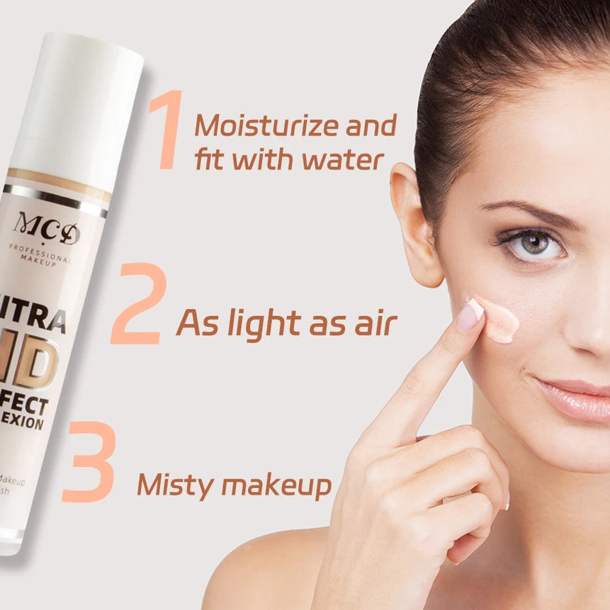 9-Shade Liquid Foundation | Full Coverage, High-Coverage Base Makeup, Cushion Finish, Natural Matte