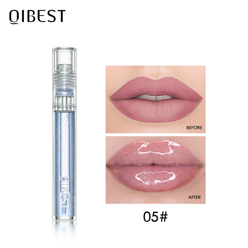 QIBEST Moisturizer Plumper Lip Gloss Lip Tint Natural Nutritious Long-lasting Plumping Lips Balm Cream Care Cosmetics Makeup