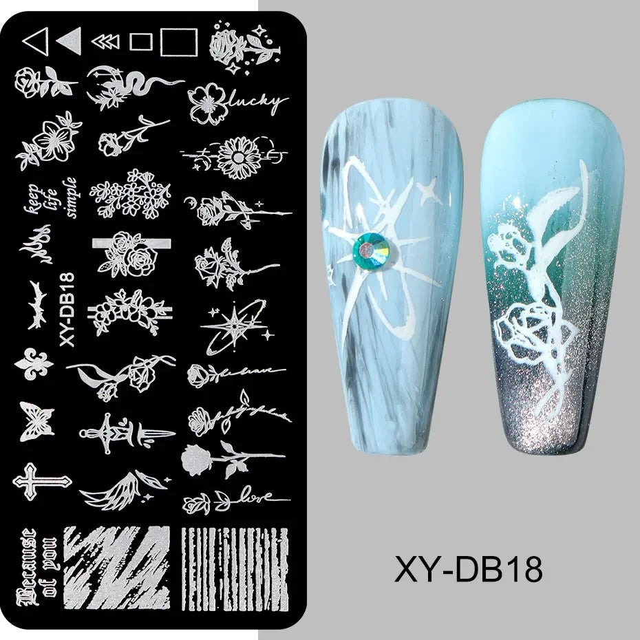 Lace Floral Nail Art Stamping Plate French Wedding Bohemian Style Polish Printing Template Plate Flower Stencils Manicure Tool