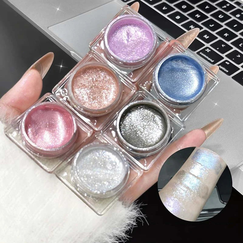 Pearl Gloss Highlighter Paste Makeup Wet Shine Diamond Glitter Eyeshadow Cream Monochrome Crystal Clear Sparkling Highlight Gel