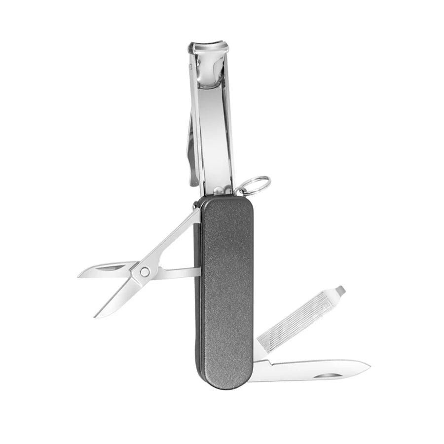 Multifunctional Stainless Steel Nail Clippers Six Functions Nail Files Bottle Opener and Small Scissor Portable Tools Manicure
