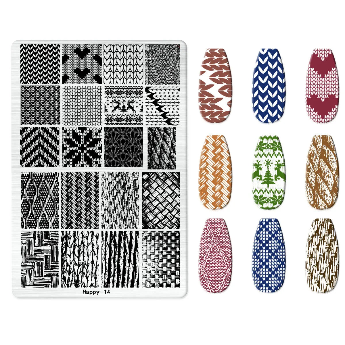 Maple Leaf Nail Stamping Plates Autumn Winter Leaves Design Polish Stencil Nail Printing Stamp Image Manicure Mold Stencil Tool