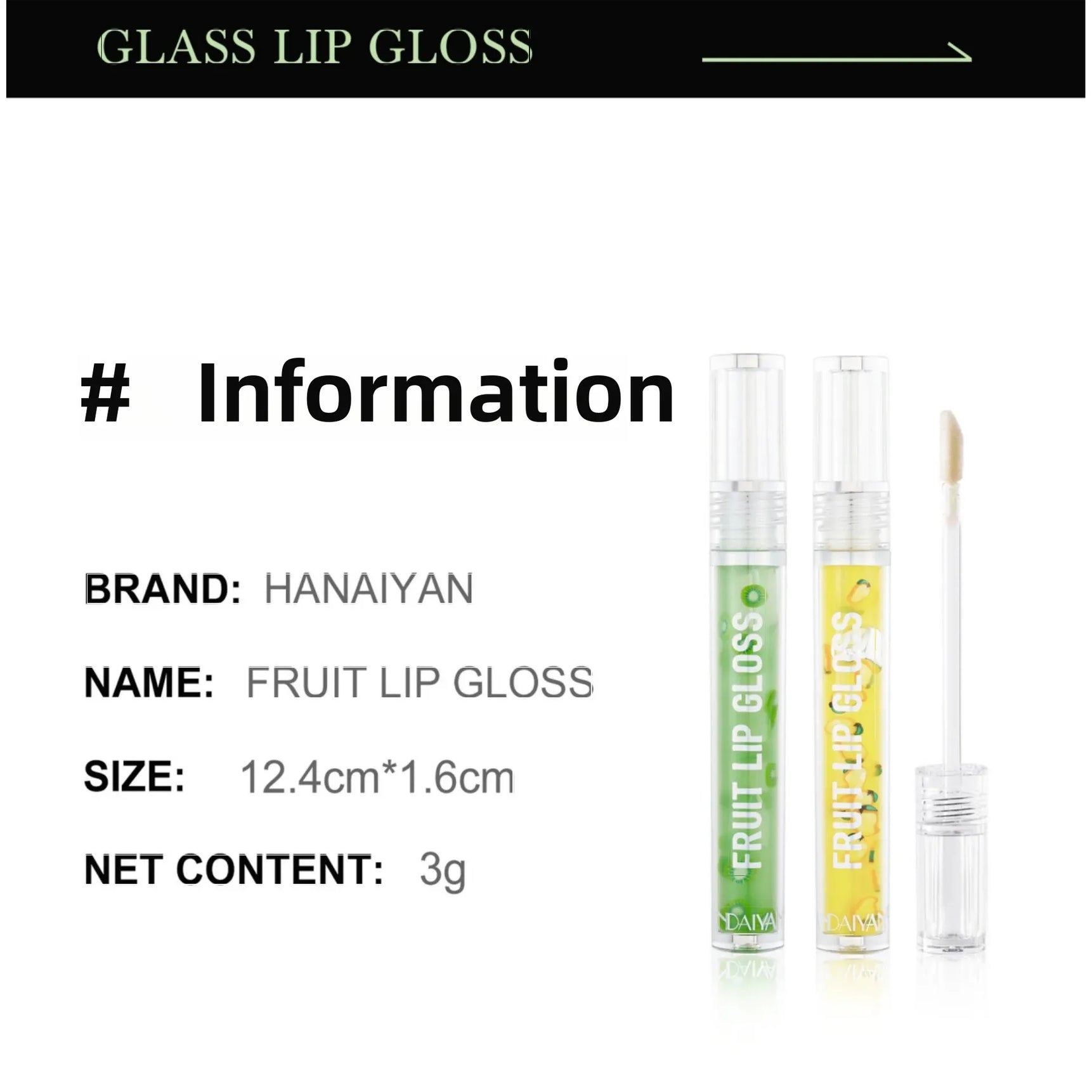 HANDAIYAN Fruit Flavored Lip Oil Moisturizing Transparent Lip Protector Glossy Water-Like Lip Care Glosses
