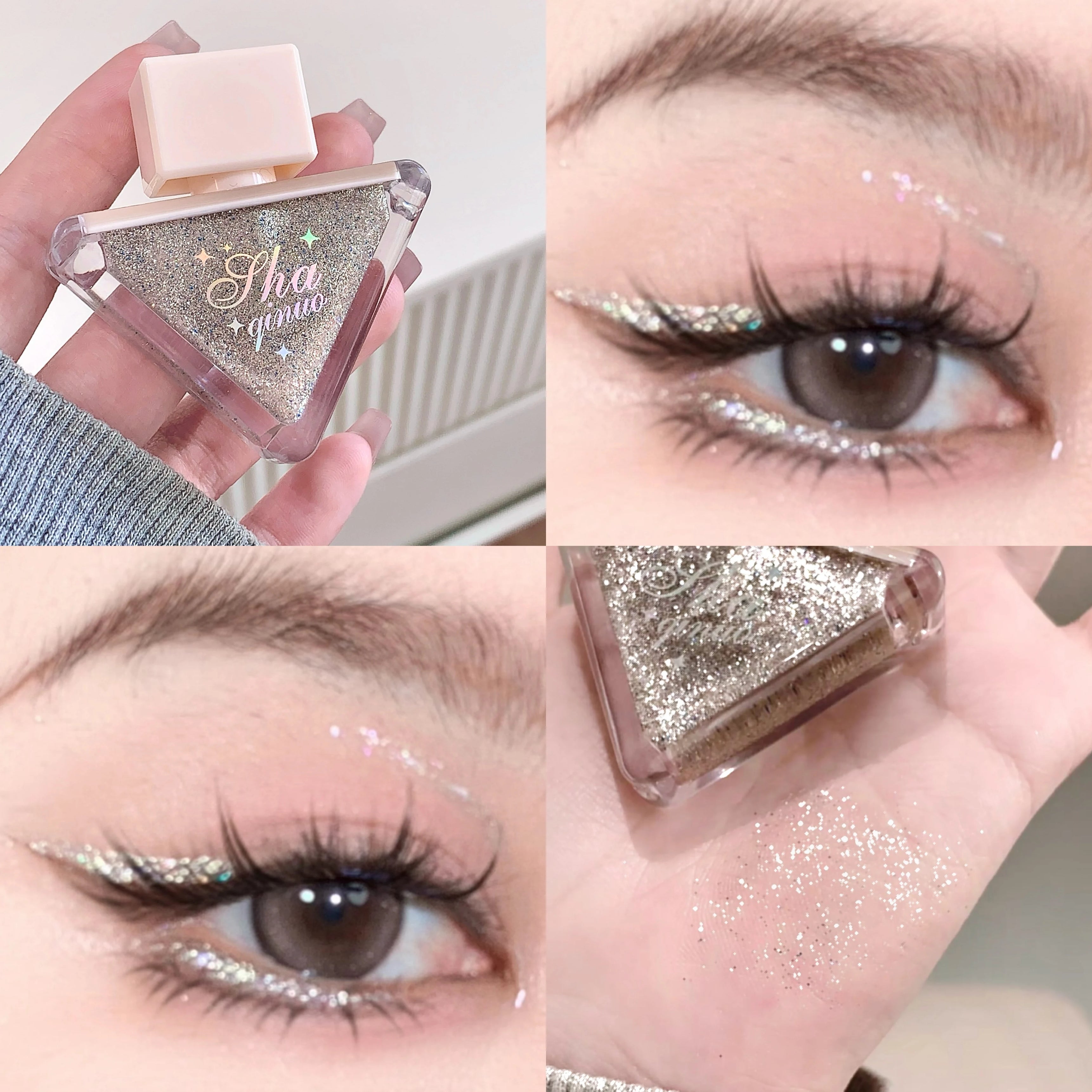 SHAQINUO Glazed Eyeshadow Liquid Pearlescent Glitter Brightens Highlight Silkworm Liquid Eyeshadow