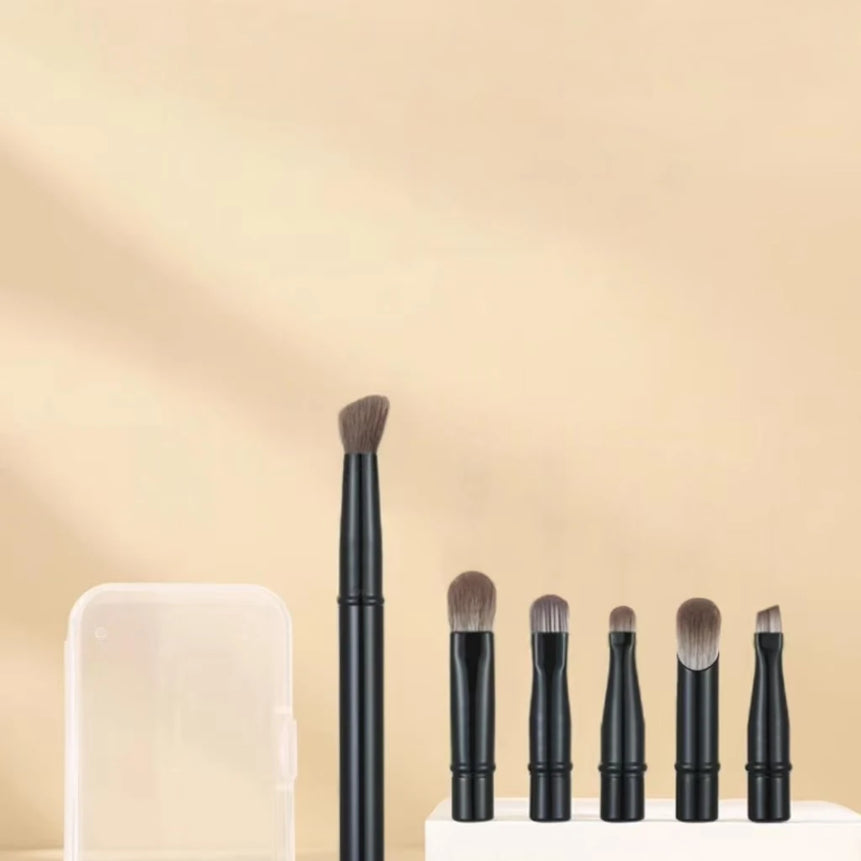 6-Pack Portable Makeup Brush Replacement Brush Head Nose Shadow Brush Travel Set