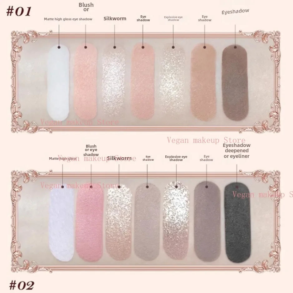 Flowerknows Strawberry Cupid Collection Facial Complexion Palette Blush Eyeshadow Highlighter Flower Know Face Bronzer Palette