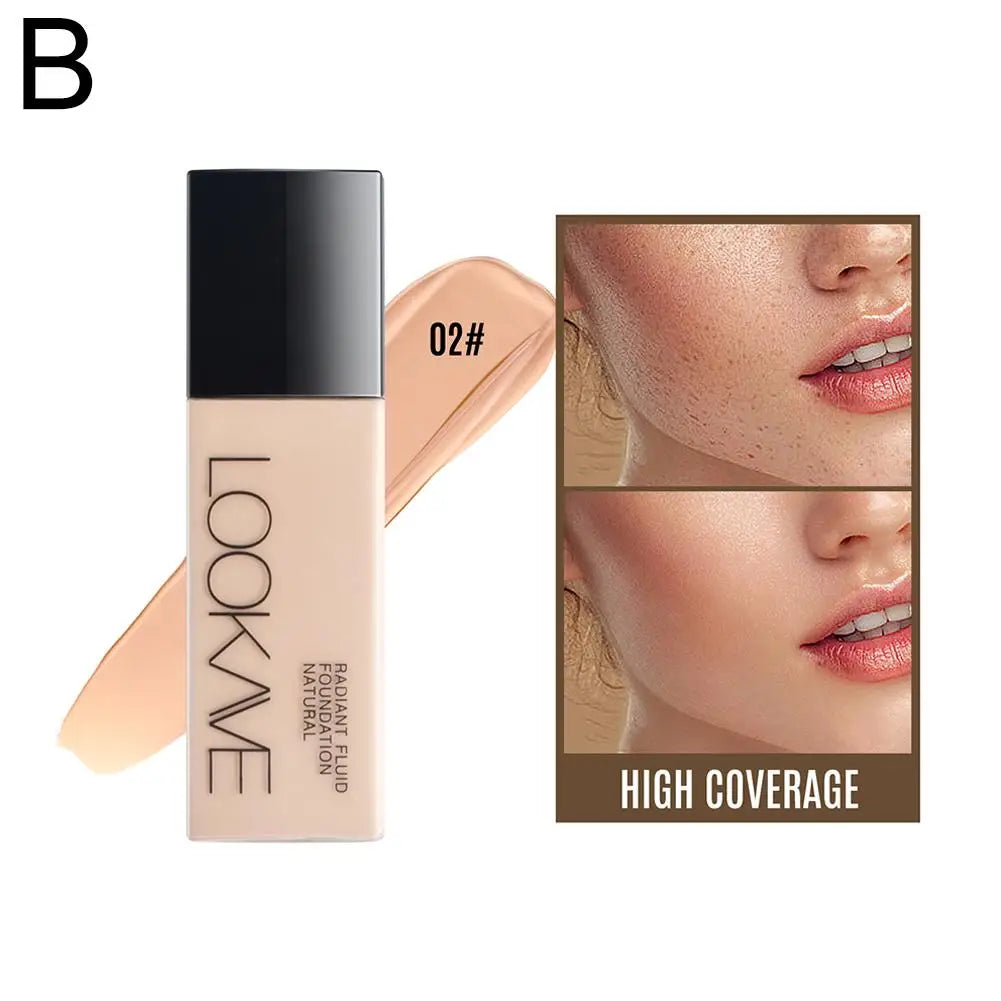 LOOKAVE Liquid Foundation | Long-Lasting, Full Coverage, Matte Finish, Moisturizing Liquid Base, Conceals Imperfections, Smooth Natural Makeup