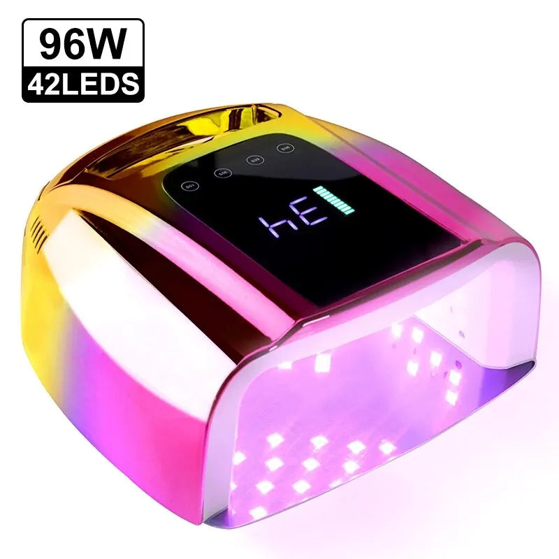 Rechargeable UV Nail Lamp Dryer 42LEDs Professional Wireless Nail Polish Curing Lamp for Drying All Nails Gel Polish Manicure
