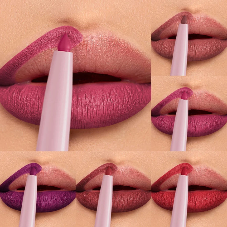 1PC Nude Brown Red Lip Liner Pencil  Outline Contour Pink Lip Tint Korean Makeup Waterproof Matte Lipstick Crayon Pen lip Balm