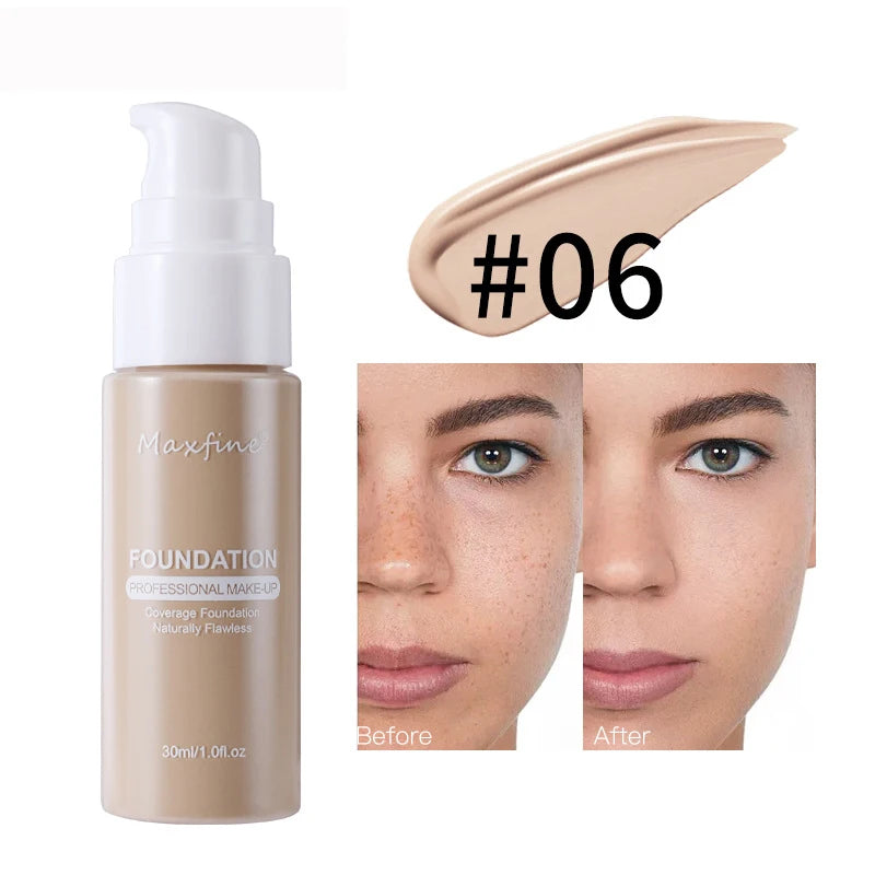 Liquid Foundation | Full Coverage, Conceals Imperfections Effectively, Waterproof & Sweat-Resistant, Professional Makeup for Smooth, Flawless Skin