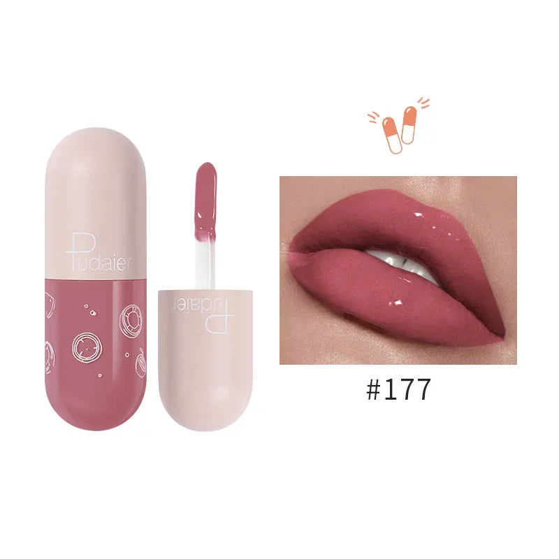 Mini Capsule Mirror Liquid Lipstick Lip Glaze Non-stick Cup Does Not Fall Color Lip Gloss Lip Stick Women Makeup