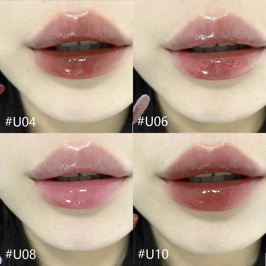 Uhue Water Gloss Mirror Lip Glaze,Lightweight & Non-Sticky,Mirror-like Shine,Plumping Effect,Glossy Brightening,Special Edition