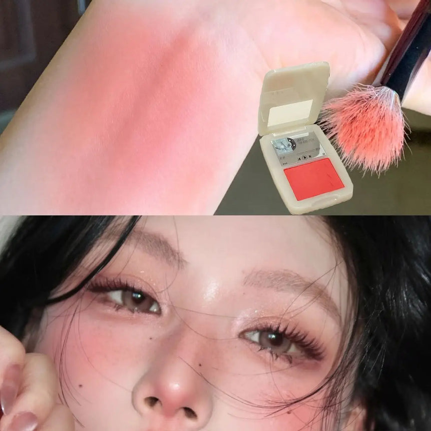 Powder Blusher Disk Monochrome Matte Blush Palette Cheek Tint Natural Facial Rouge Plate Brighten Nude Matte Face Contour Makeup