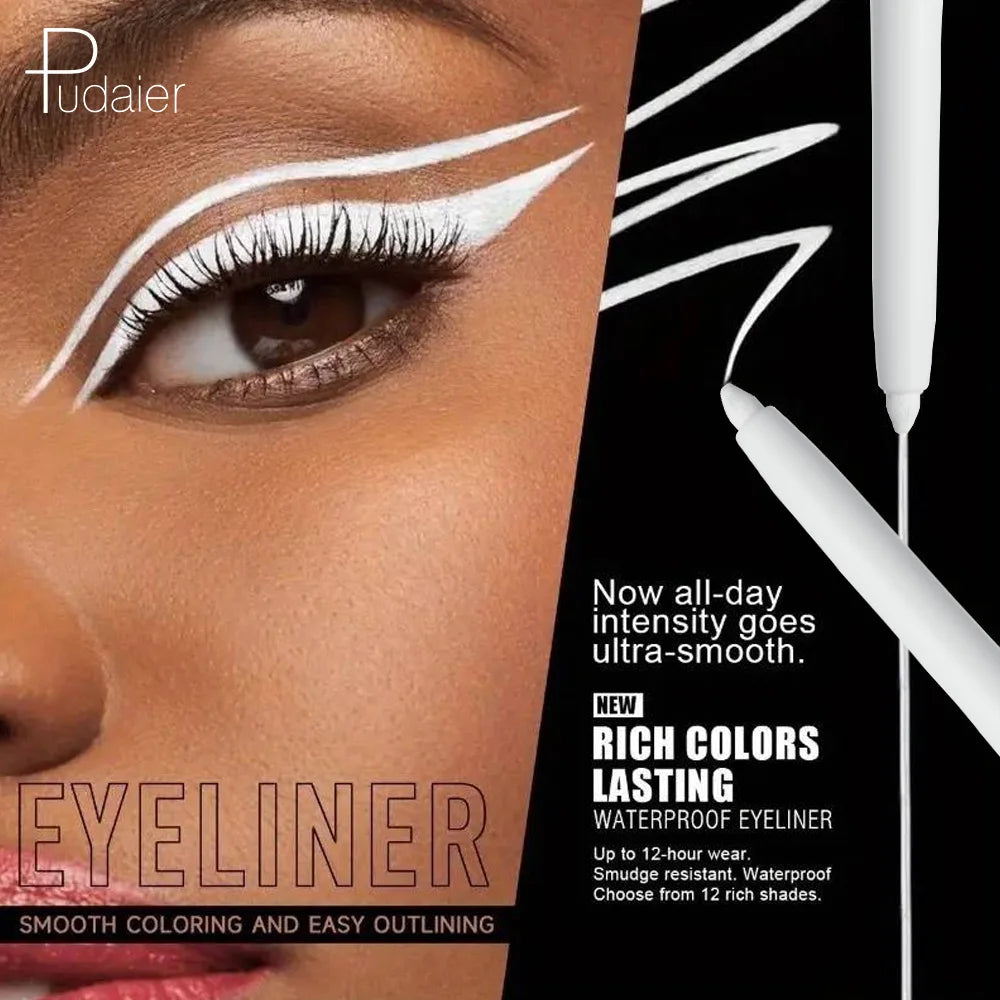 Waterproof Gel Eyeliner, No Smudge, Long-Lasting and Smooth, White - Women's Eye Makeup