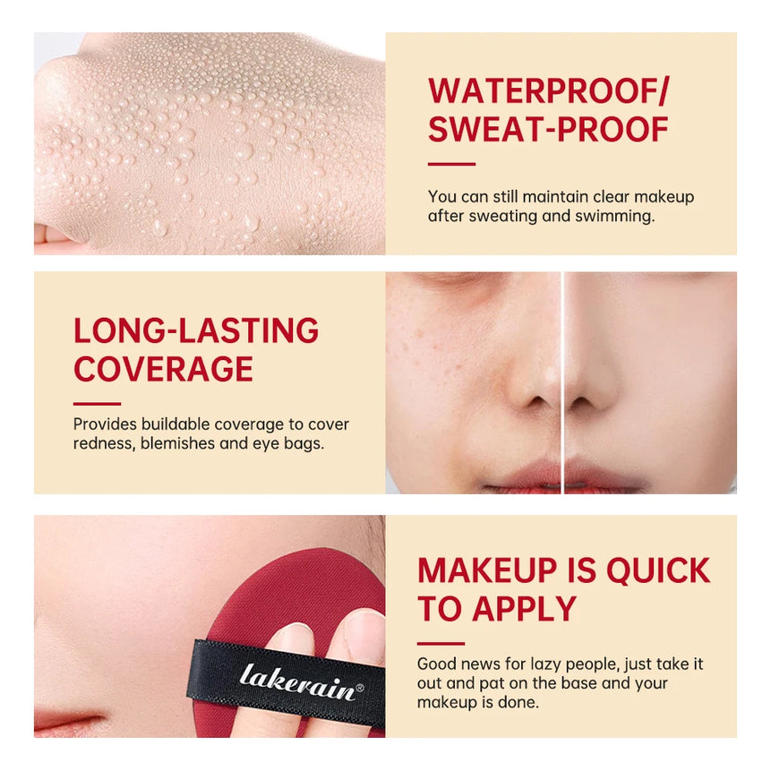 Super Cushion Foundation Waterproof Long-lasting Brighten Foundation Cream Women Base Makeup Face Korean Cosmetics