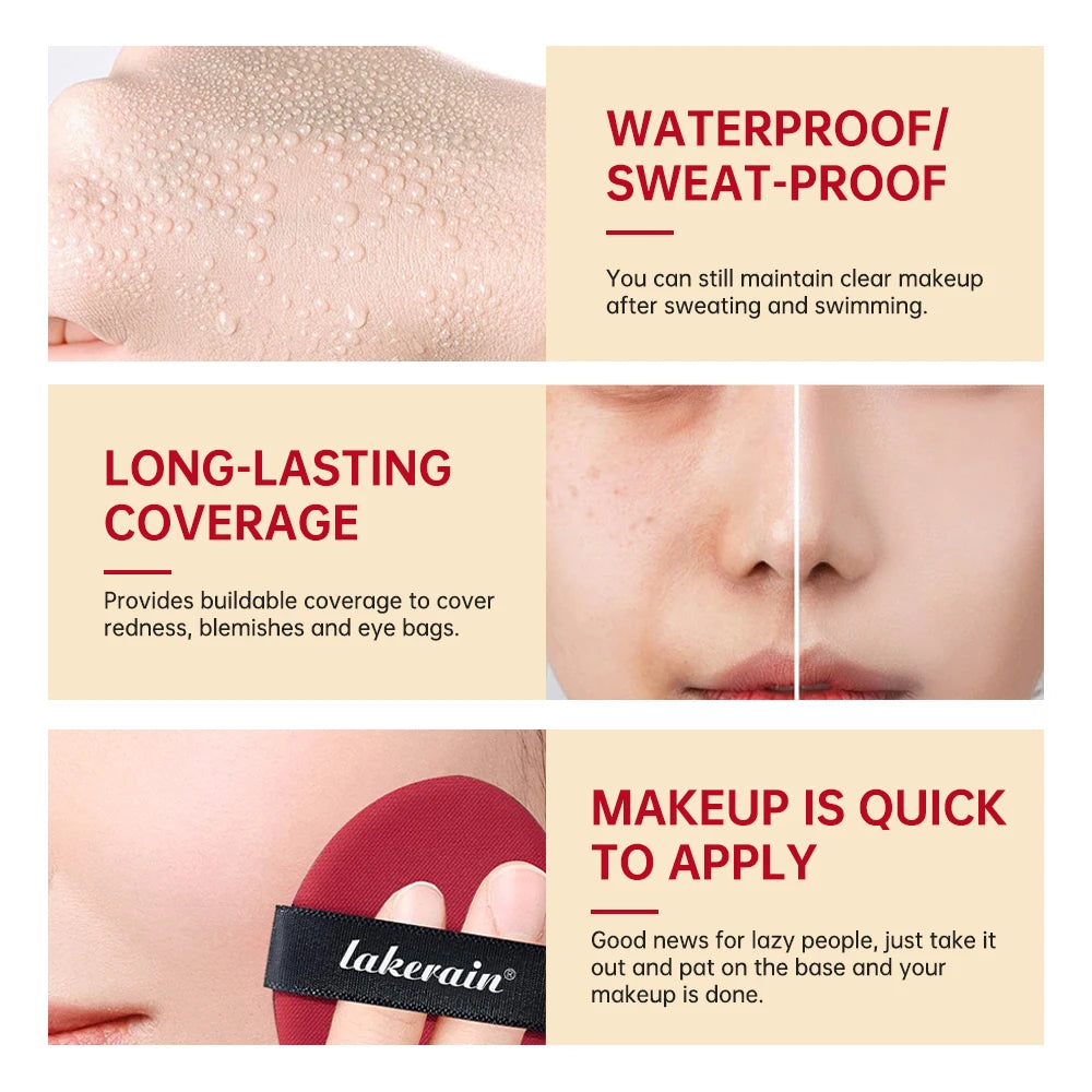 Super Cushion Foundation Waterproof Long-lasting Brighten Foundation Cream Women Base Makeup Face Korean Cosmetics