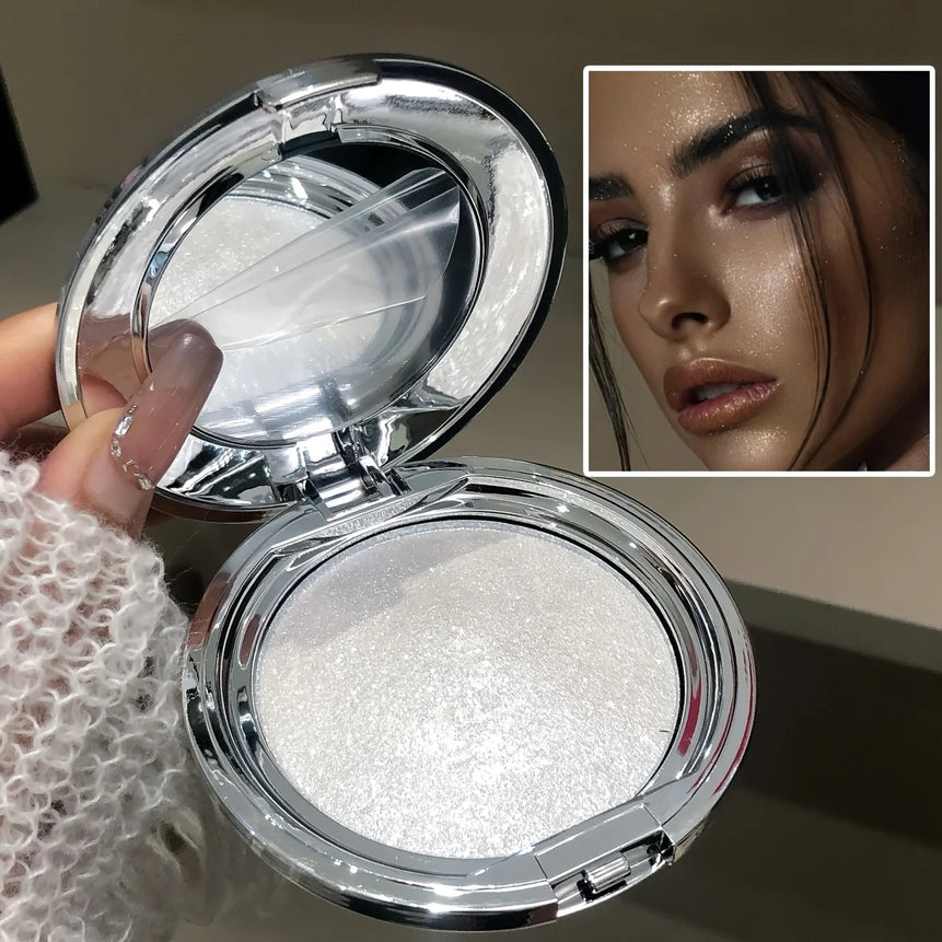 Monochrome Highlighter Cream, Facial Brightening, Diamond Sparkle, Shimmer, Pearlescent Mashed Potato Texture, Long-Lasting, Smudge-Proof, Radiant Glow, Contouring, Creating a 3D Effect, Natural Blush, Multifunctional Rouge C